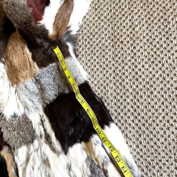 Vintage 1970 Patchwork French Rabbit Fur Jacket Coat SZ 13 14 K&H Furmoste - Picture 9 of 16
